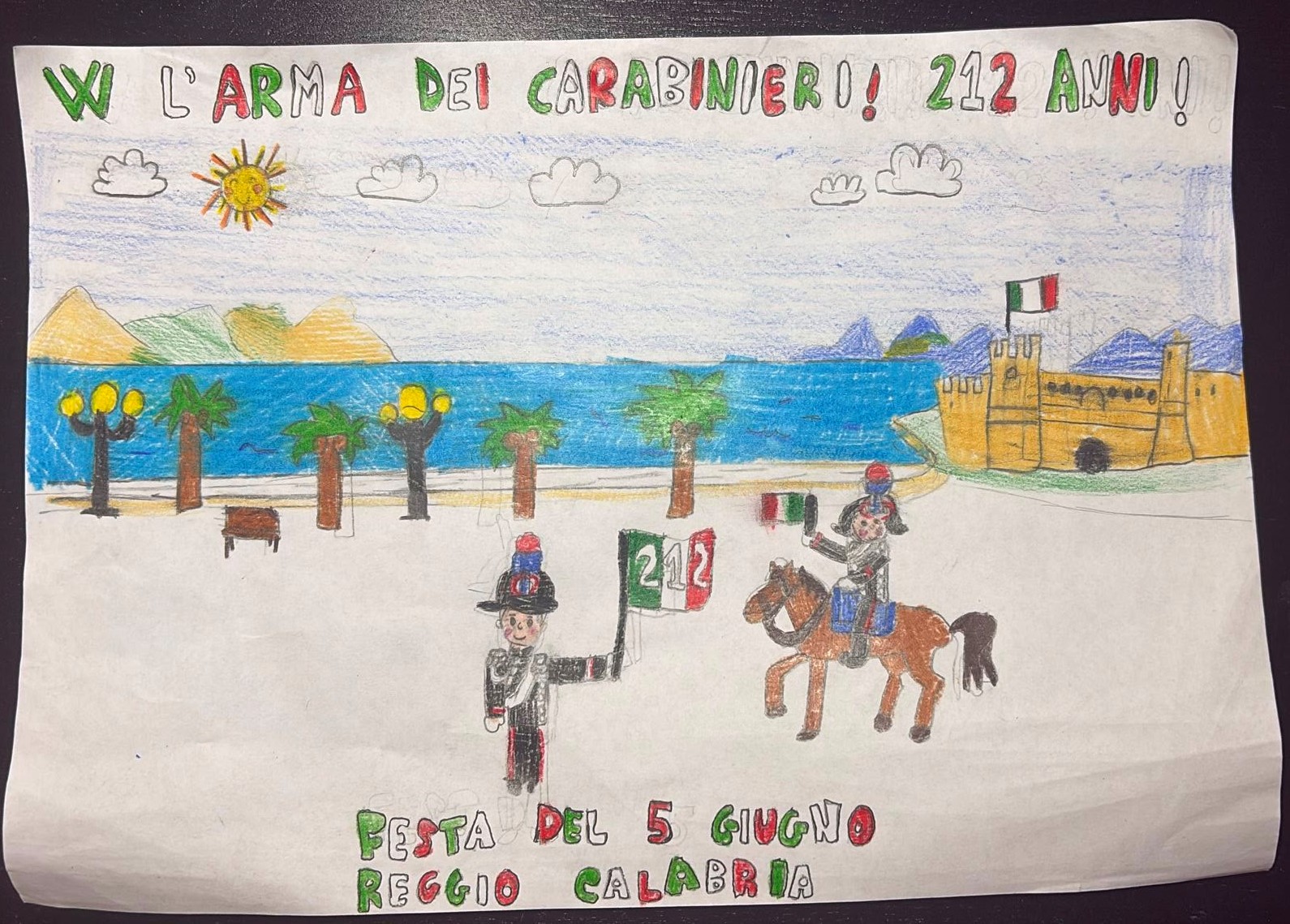 disegno bimba fondazione carabinieri