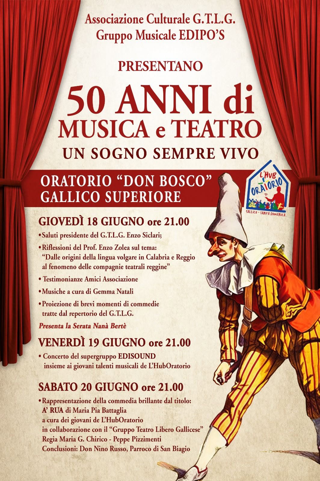 locandina evento 50 anni teatro gallico
