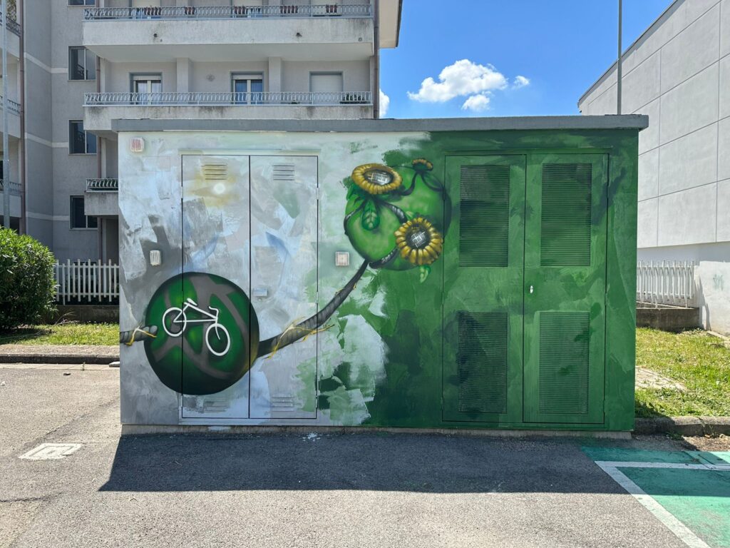 murale mobilità sostenibile studenti del Liceo Preti-Frangipane
