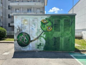 murale mobilità sostenibile studenti del Liceo Preti-Frangipane
