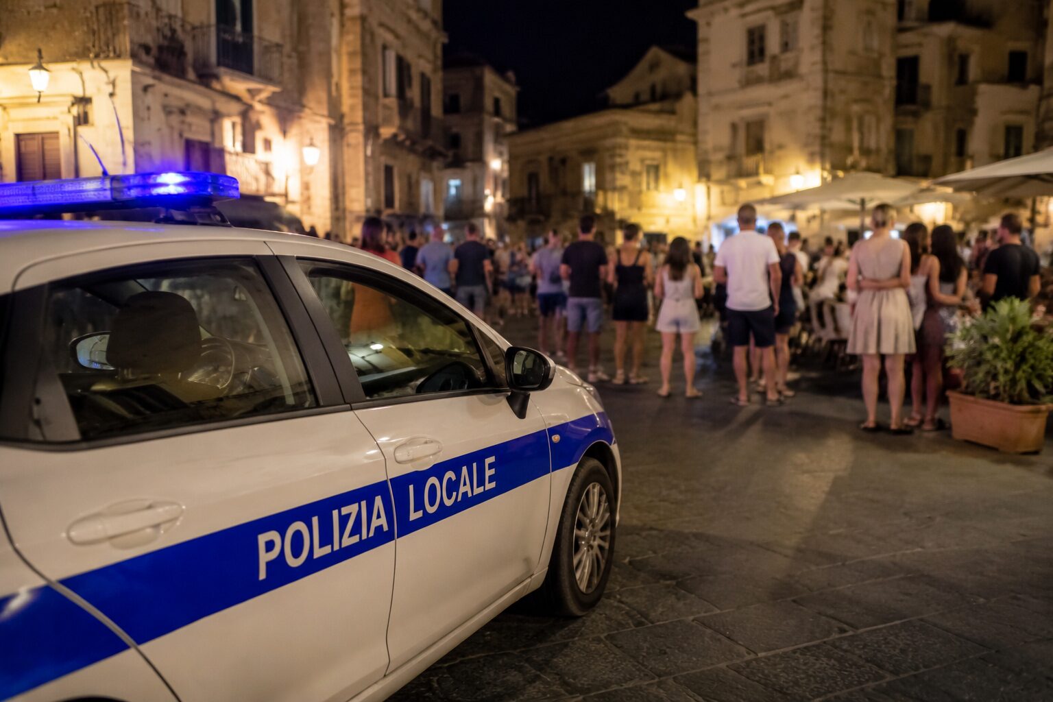 polizia locale in piazza