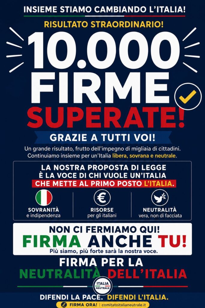 raccolta firme neutralità italia