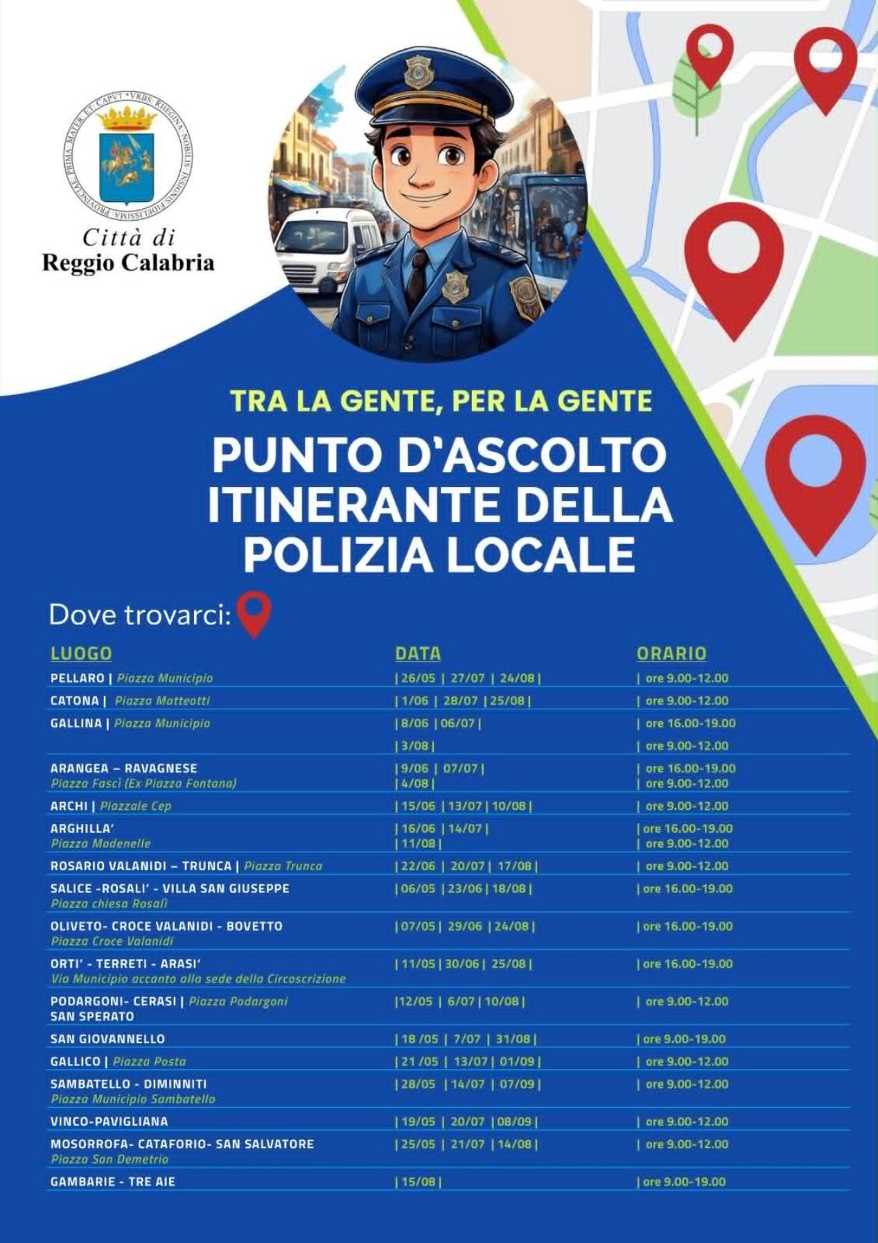 tour polizia locale