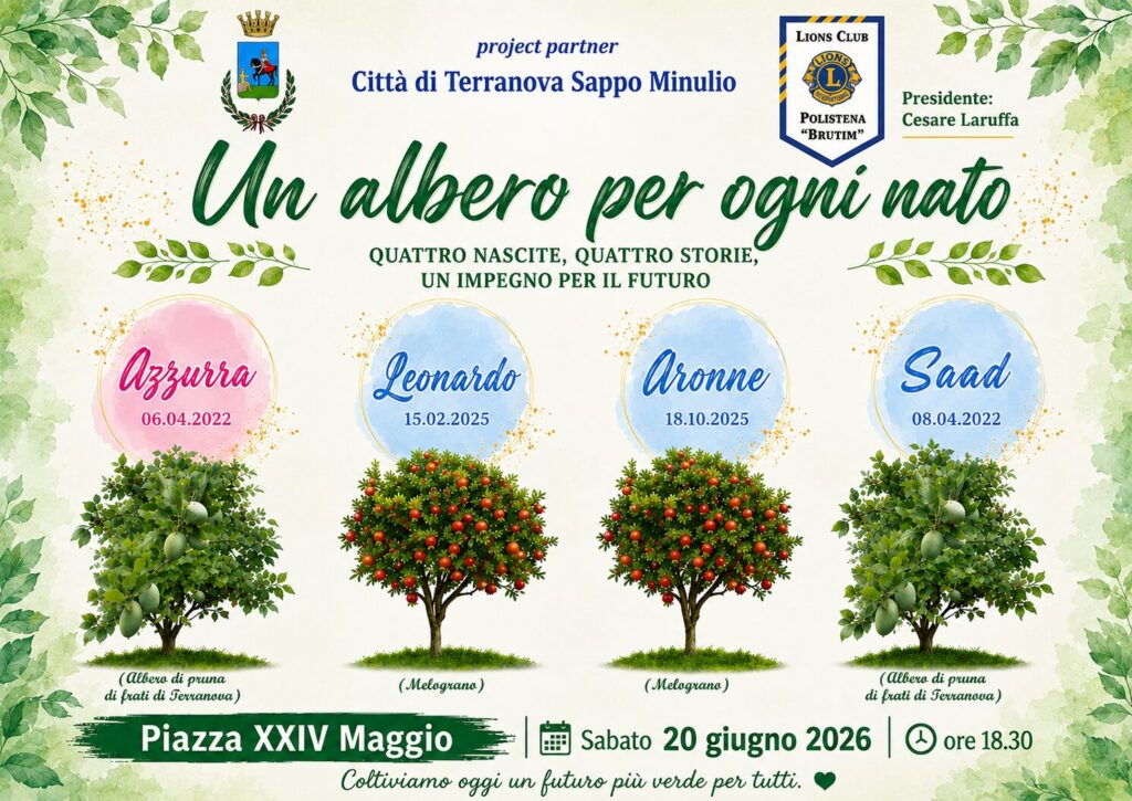 un albero per ogni nato iniziativa lions club polistena brutium a terranova sappo minulio