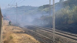 Incendio binari spento