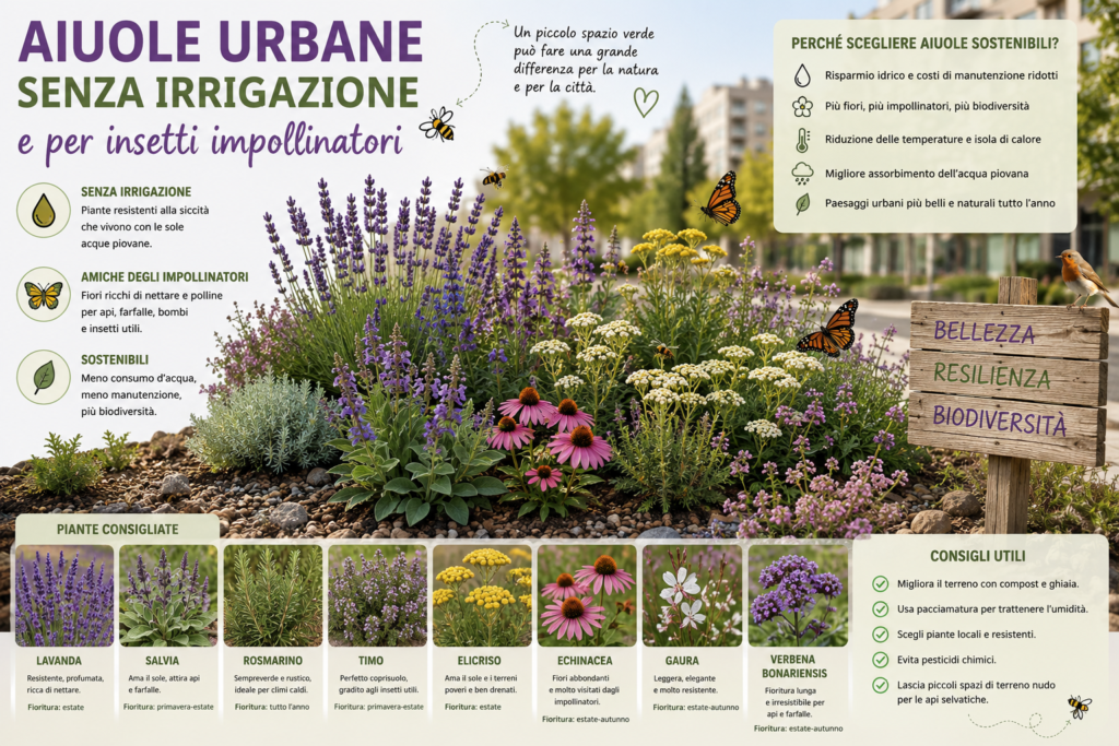 Aiuole urbane senza irrigazione