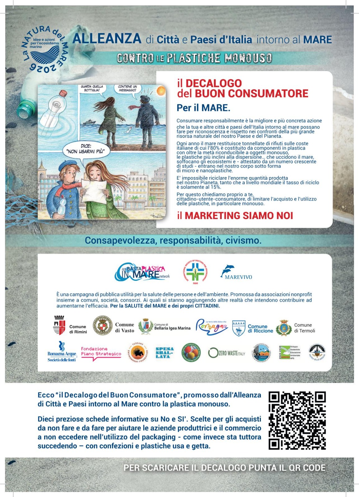 Alleanza di città e paesi d'Italia intorno al Mare contro le plastiche monouso