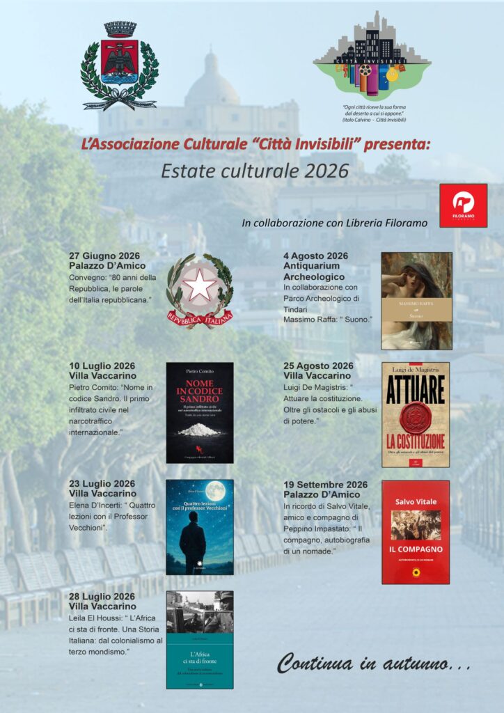 CALENDARIO EVENTI ESTATE 2026 Associazione Città Invisibili