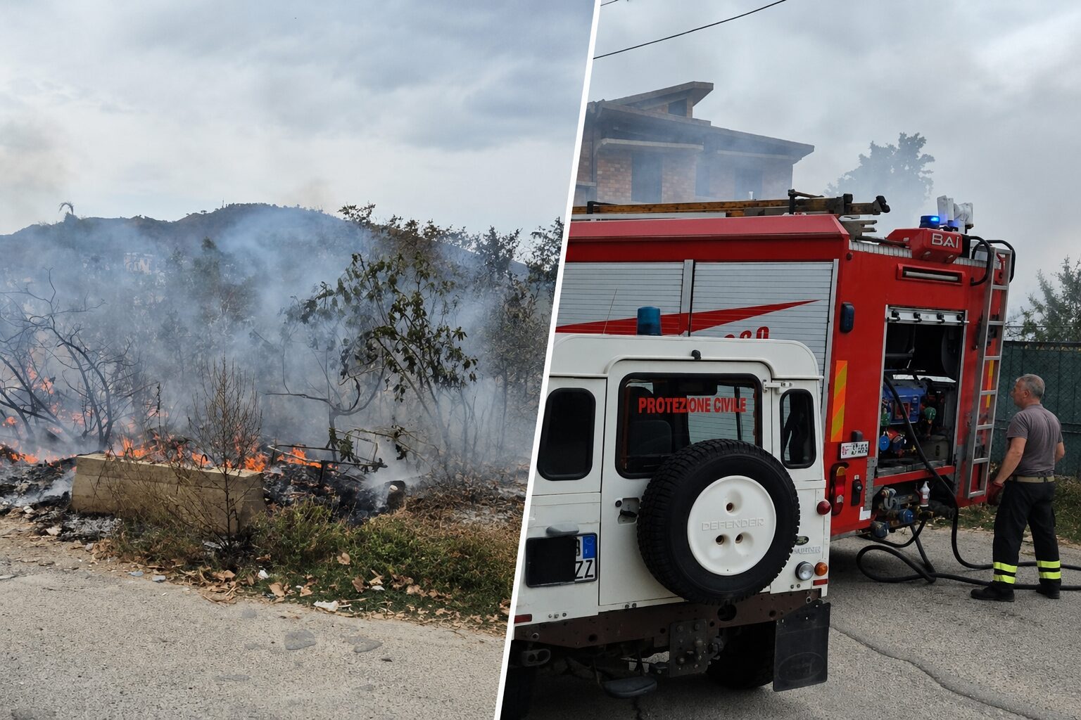incendio rifiuti