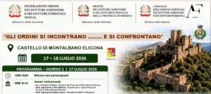 Locandina Montalbano Elicona confronto Ordini dei Dottori Agronomi e dei Dottori Forestali della Sicilia