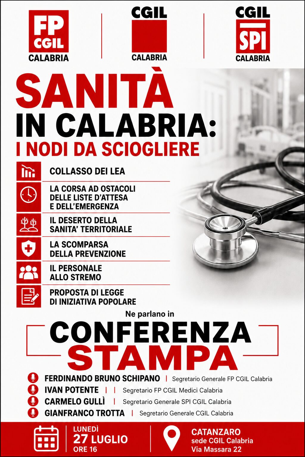 Locandina Sanità in Calabria