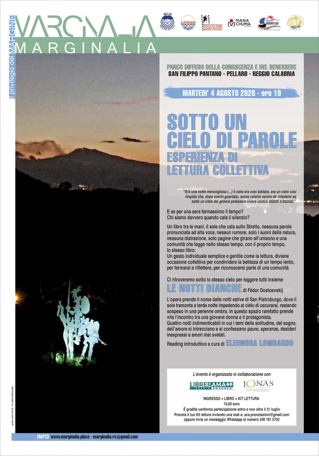 Locandina sotto un cielo di parole