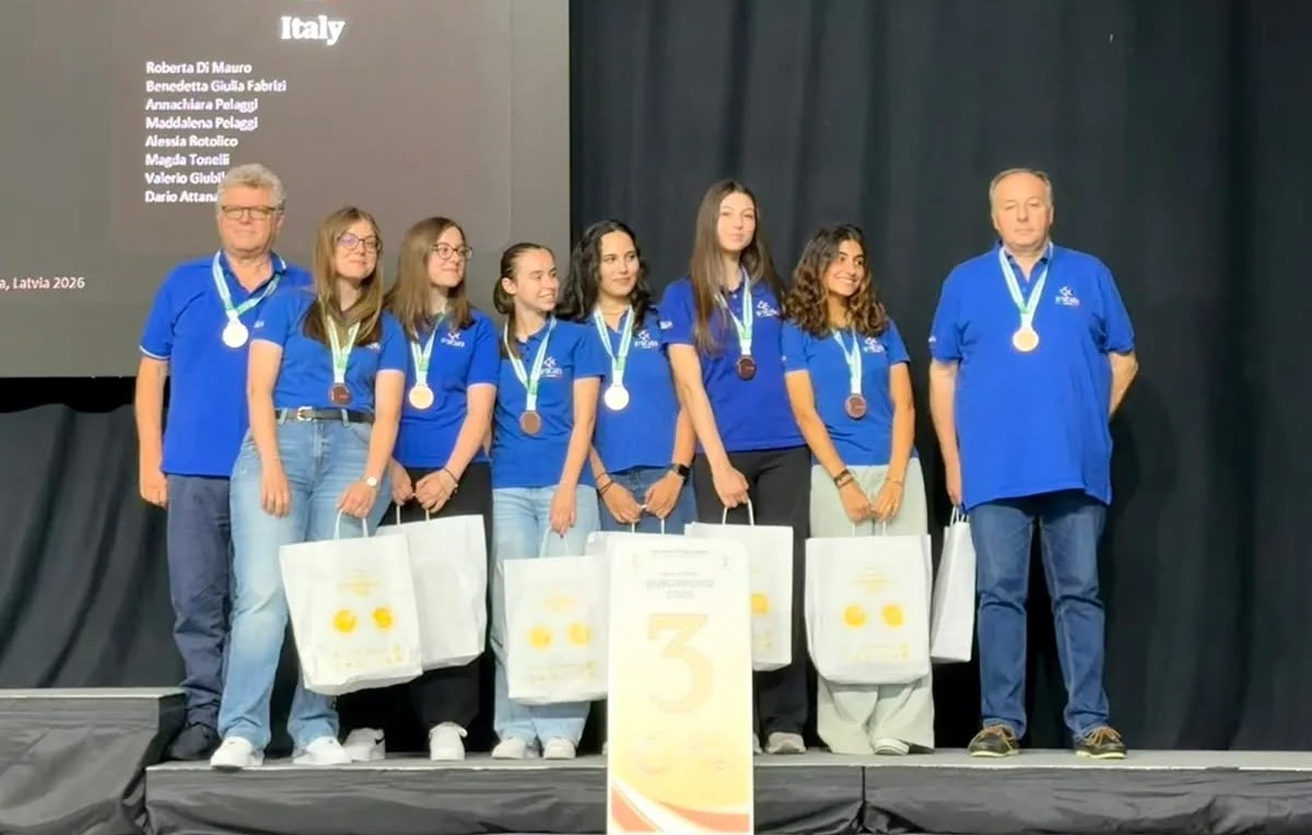 Maddalena Pelaggi, Magda Tonelli, Roberta Di Mauro, il coach Dario Attanasio, Alessia Rotolico, Benedetta Giulia Fabrizi, Annachiara Pelaggi