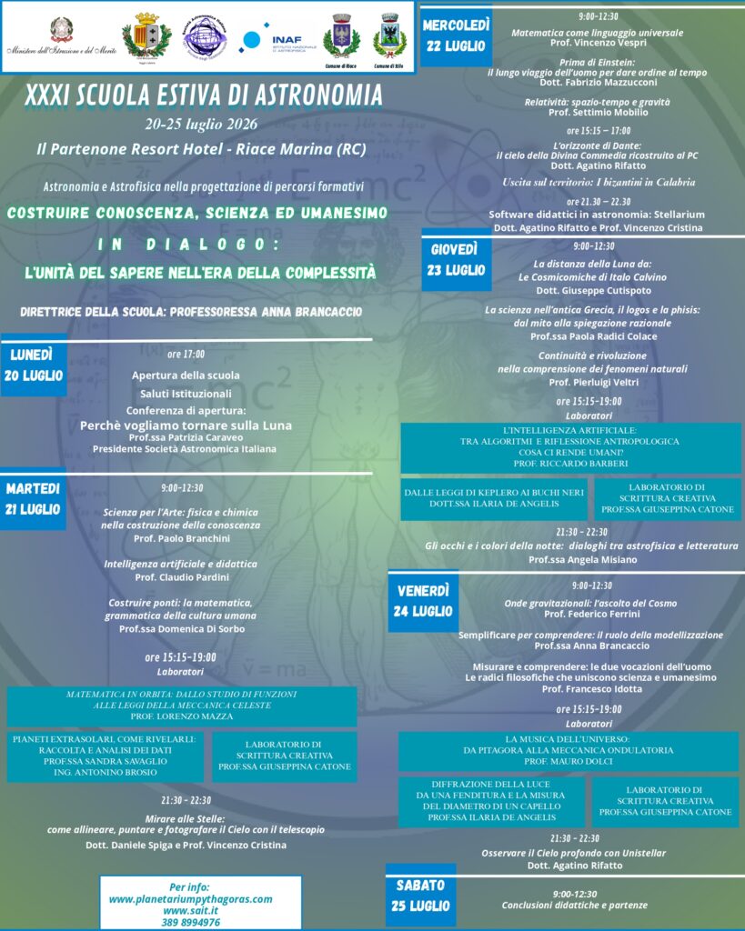 Programma definitivo XXXI Scuola di Astronomia
