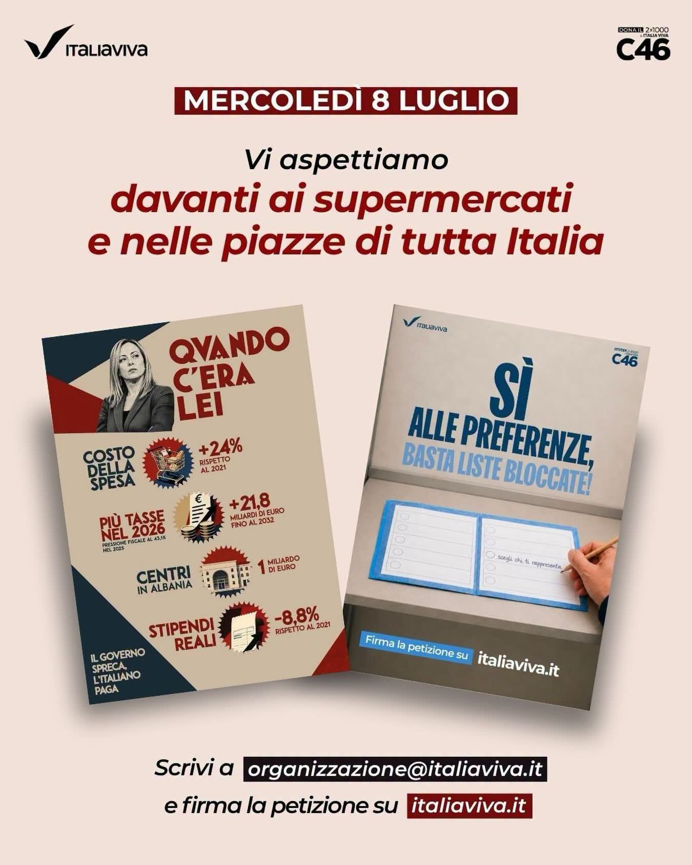banchetto Italia Viva Reggio Calabria