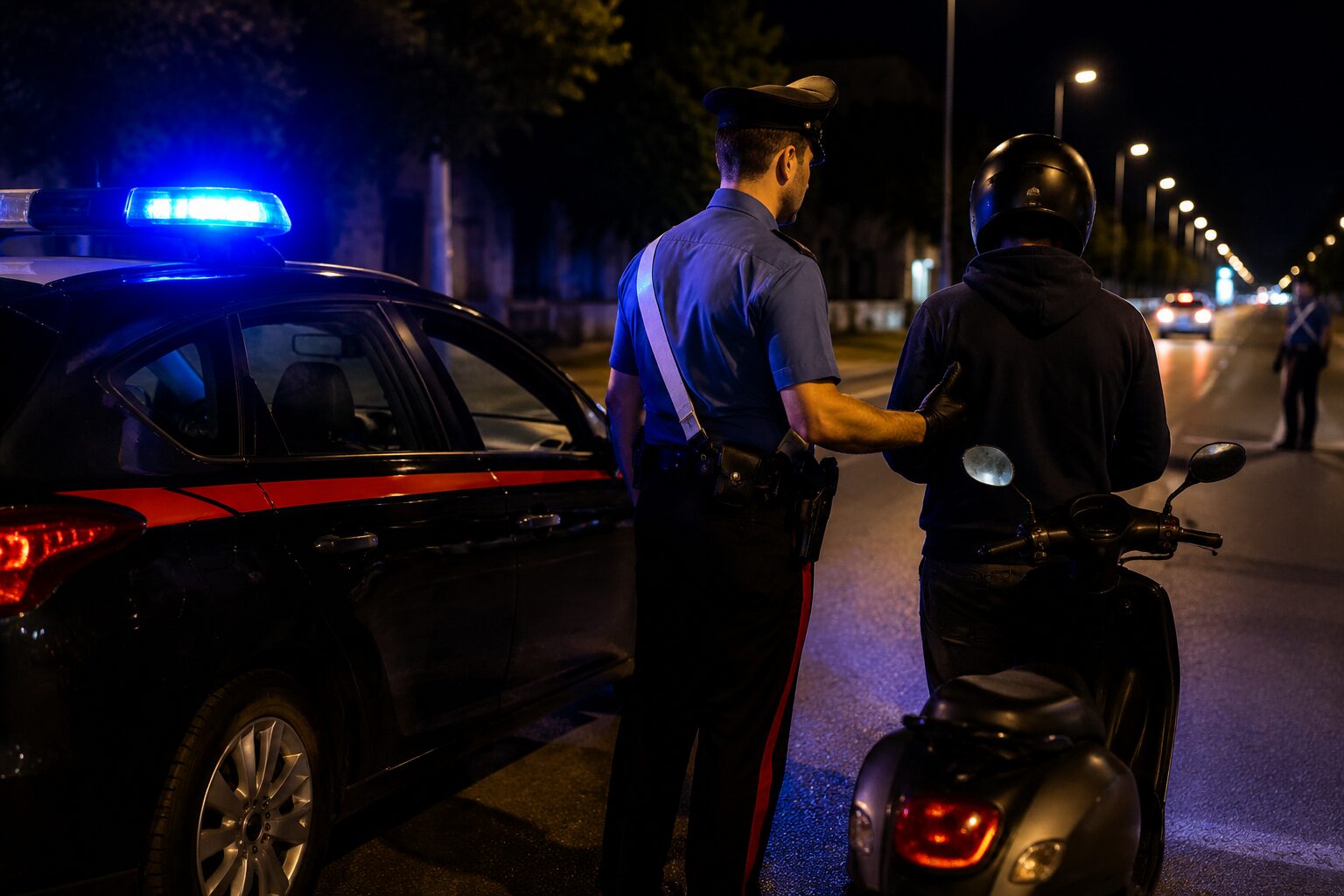 carabinieri fermano giovane sullo scooter