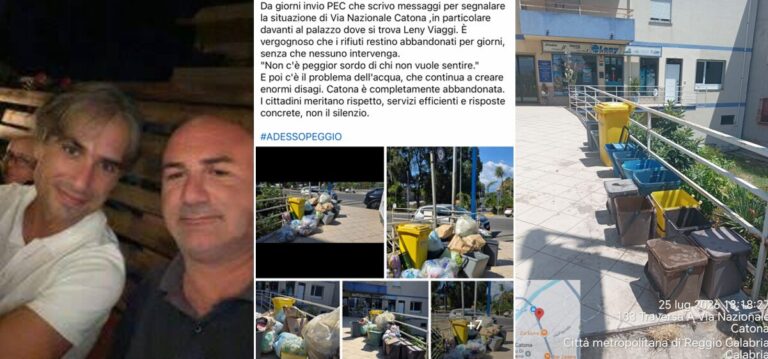 foto vecchia segnalazione rifiuti cotroneo e foto reale