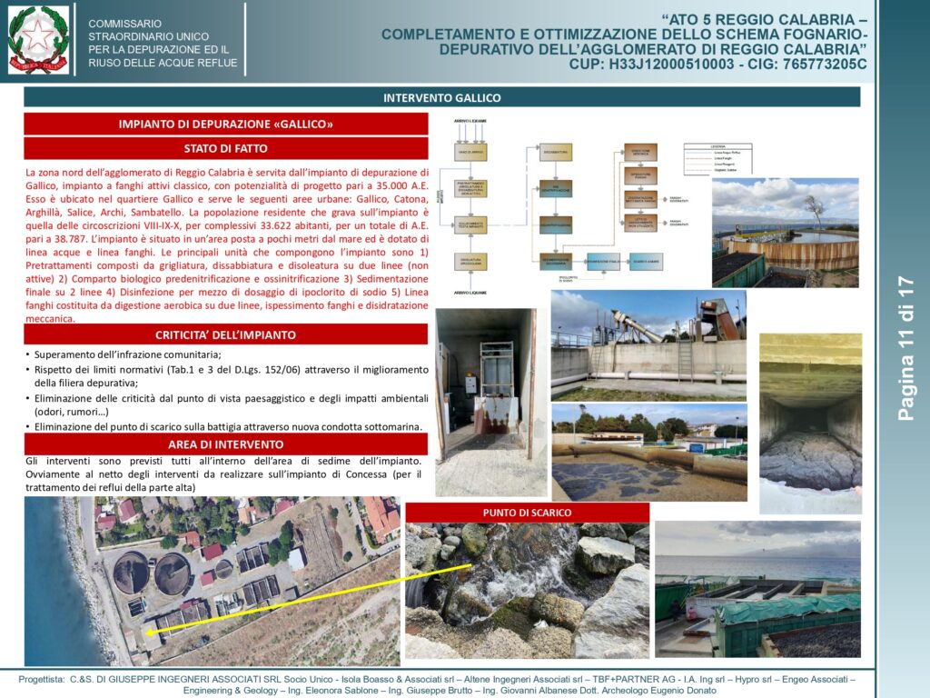 interventi per i depuratori di reggio calabria