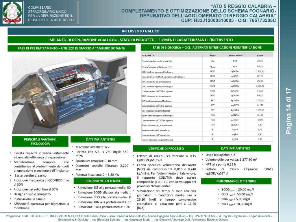 interventi per i depuratori di reggio calabria