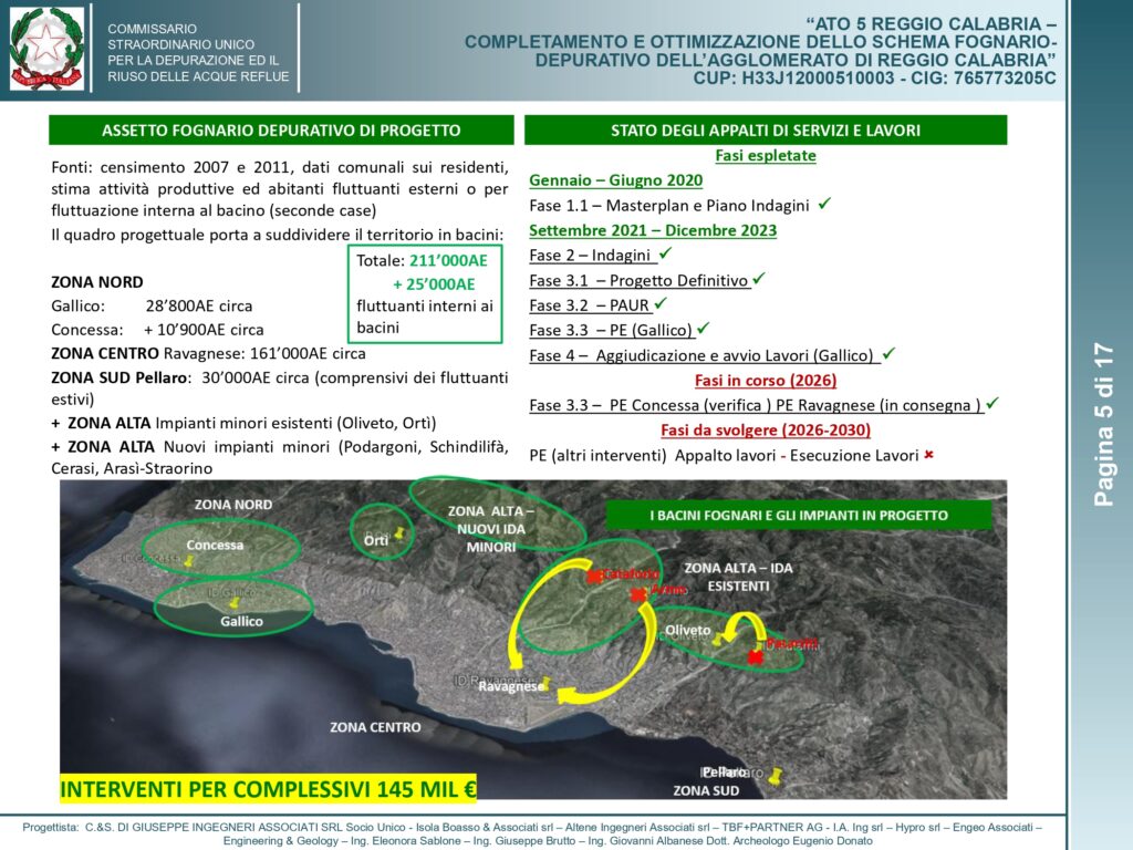 interventi per i depuratori di reggio calabria