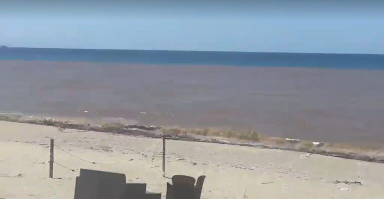 Gioia Tauro, il mare si tinge di terra dopo il maltempo: detriti a riva ma nessun danno