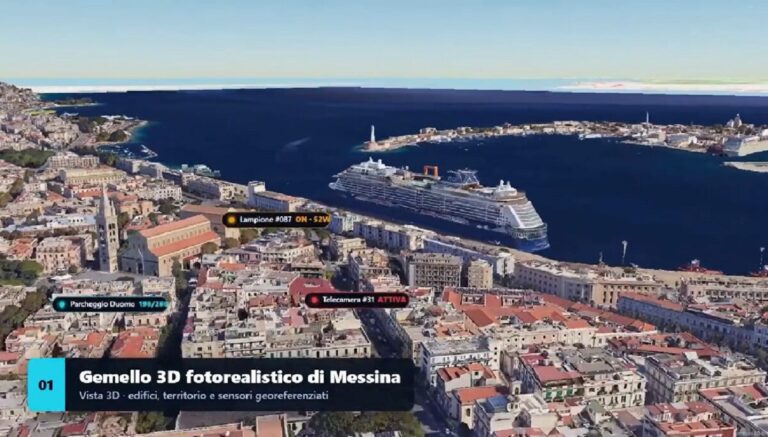 Messina presenta il Gemello Digitale Urbano: dati da oltre 40 mila sensori per prevedere allagamenti, mareggiate e traffico | VIDEO