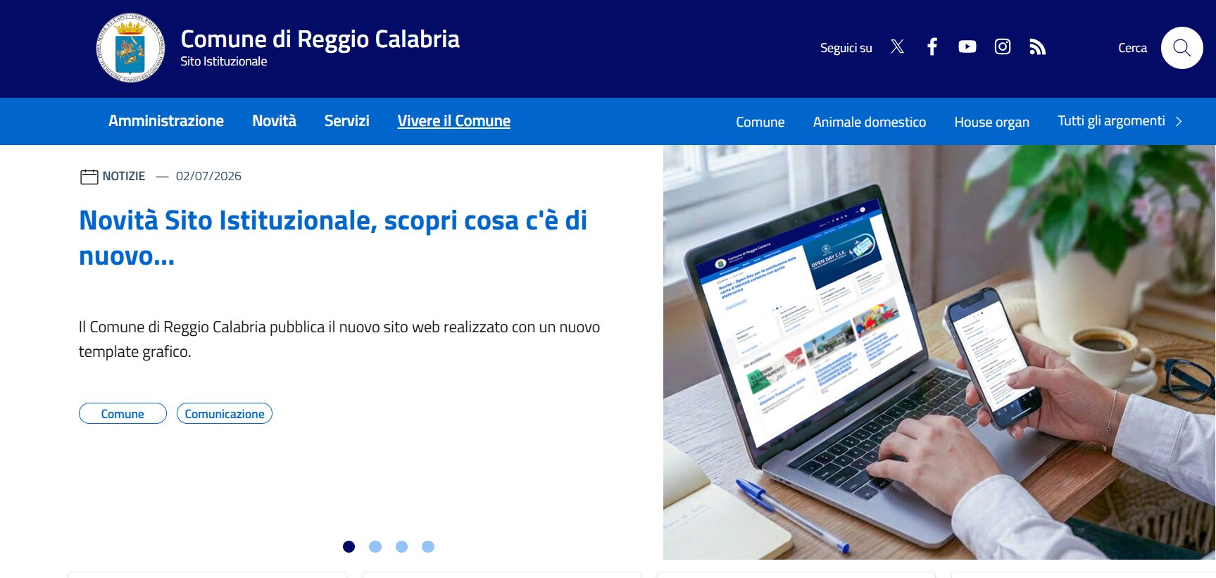 nuova grafica sito web comune di reggio calabria
