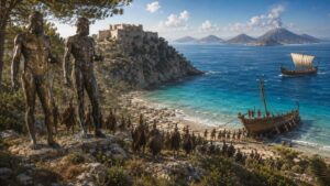 odissea Christopher Nolan con bronzi di riace