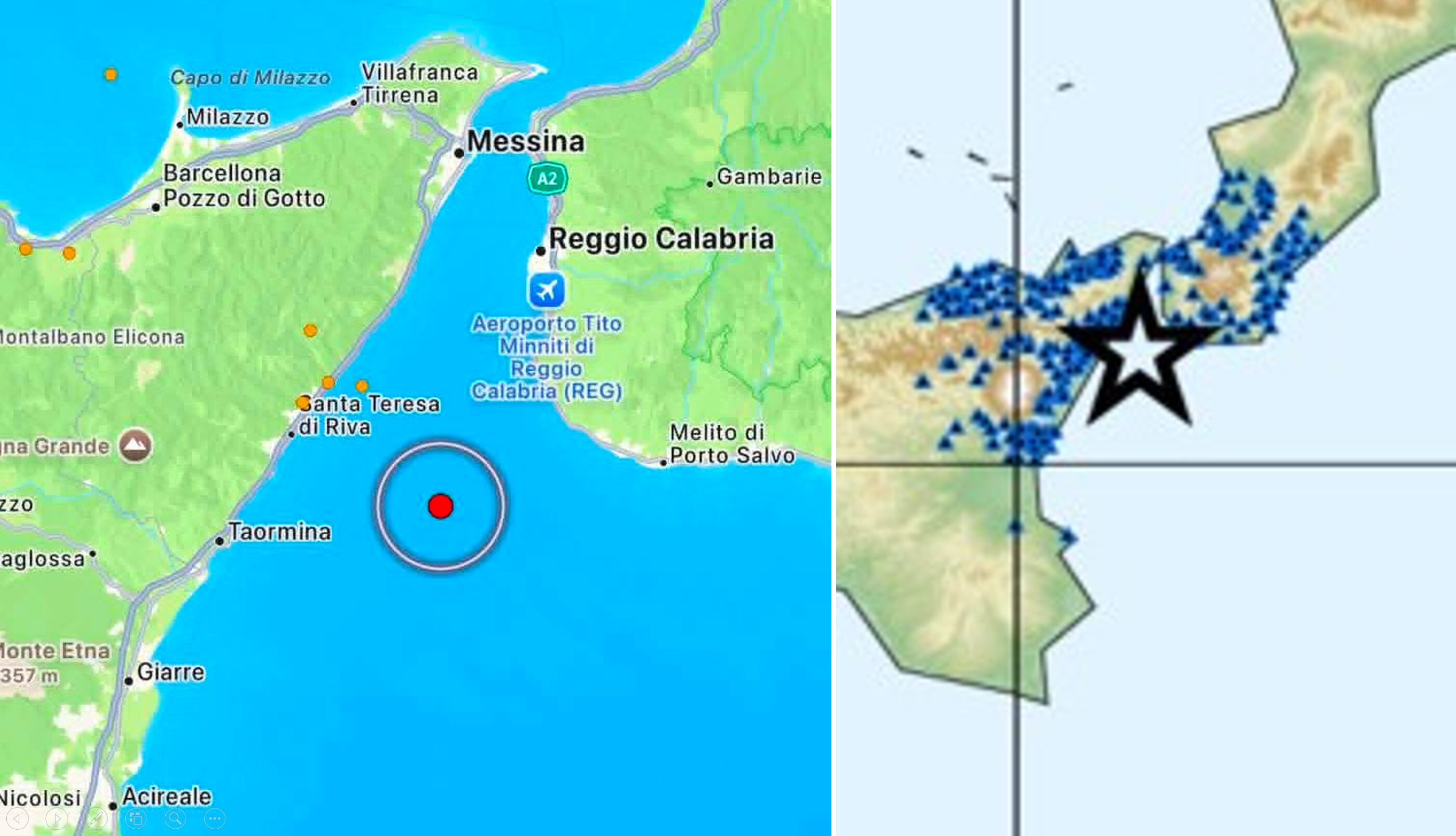 terremoto stretto di messina oggi