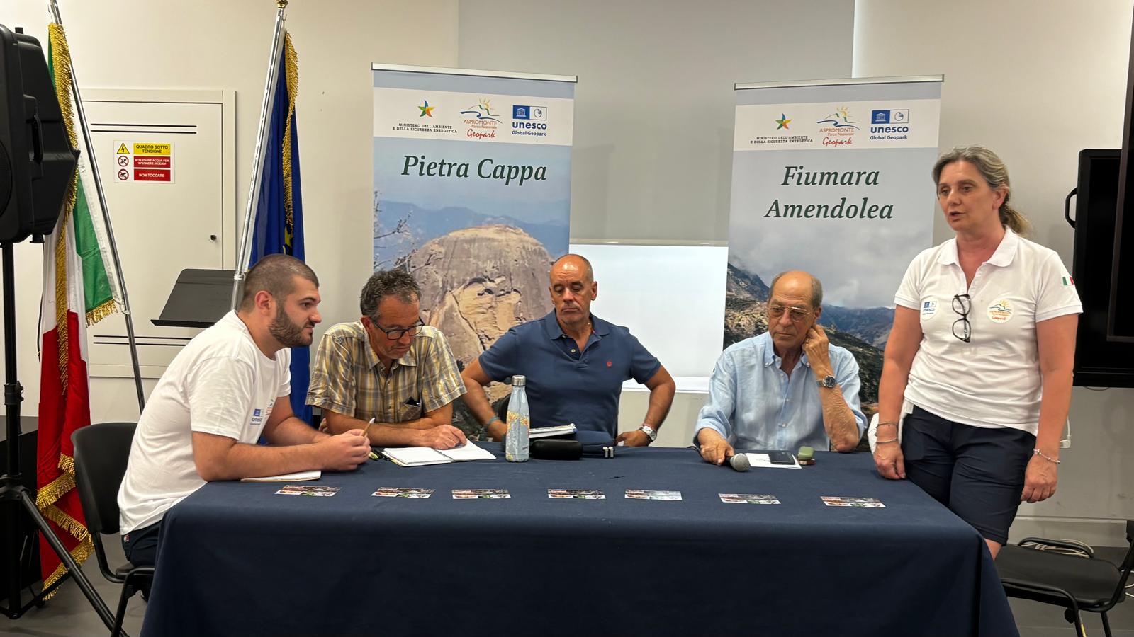 valutatori incaricati dall’UNESCO, Christophe Lansigu e Javier López Caballero, con Il Commissario Carullo e l’Ingegnere Sabrina Scalera,