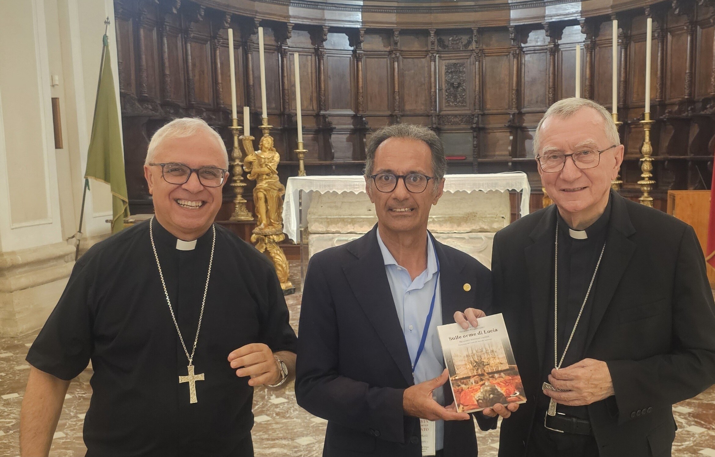 Il cardinale Pietro Parolin Di Salvo e Mons Luigi Renna