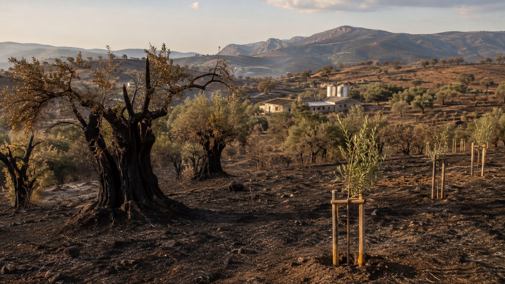 Incendio Monti Sicani oliveti