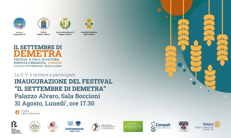 Reggio accoglie Il Settembre di Demetra: “otto giorni tra cultura, identità, memoria, arte e rinascita”