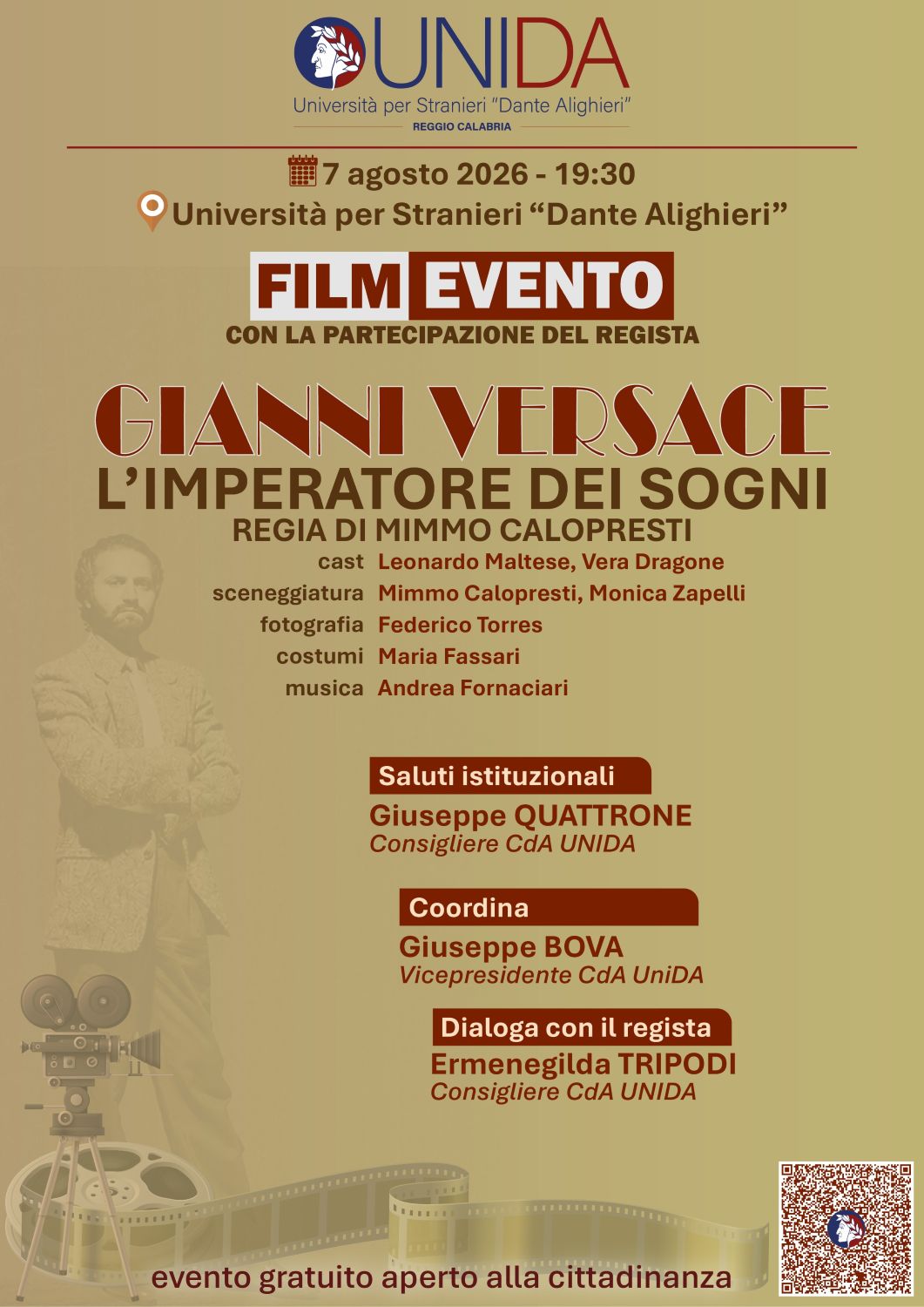 Locandina Film Gianni Versace Università Dante Alighieri