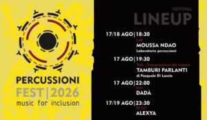 Locandina Gioiosa Percussioni Fest – Musica per l’Integrazione