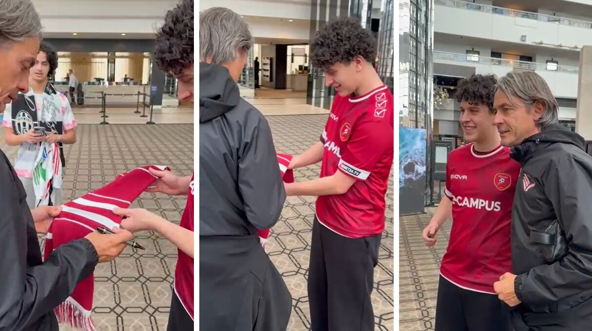 Pippo Inzaghi firma sciarpa e maglia reggina a perth