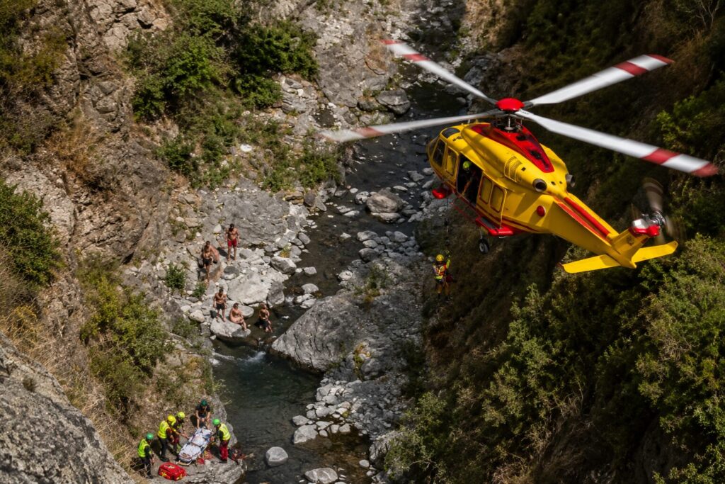 Soccorso aereo nel canyon