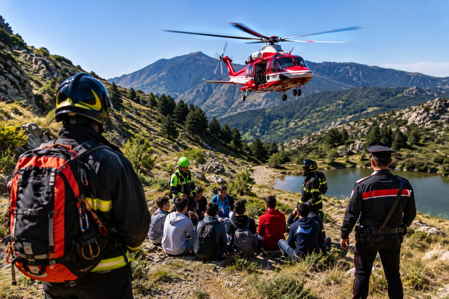 Soccorso alpino sotto il sole