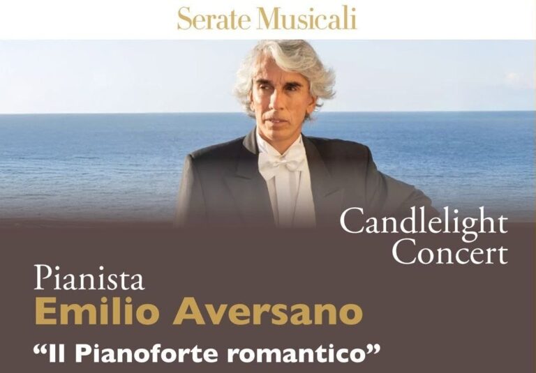 Tropea, torna il pianoforte romantico di Emilio Aversano: stasera il Candlelight Concert dedicato a Chopin