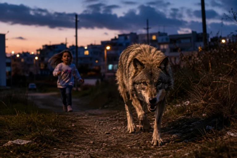 bambina e un lupo