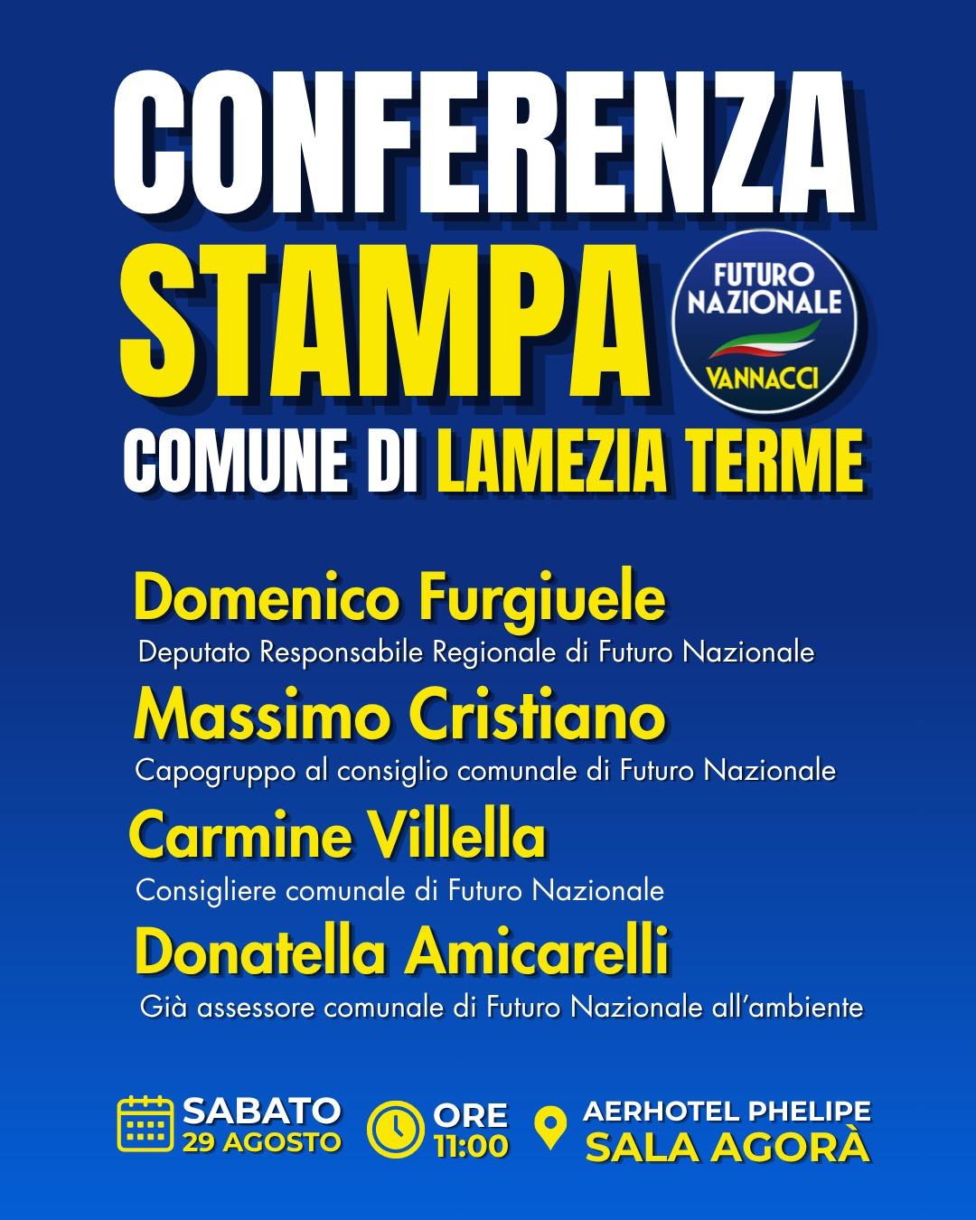 conferenza stampa Futuro Nazionale Lamezia
