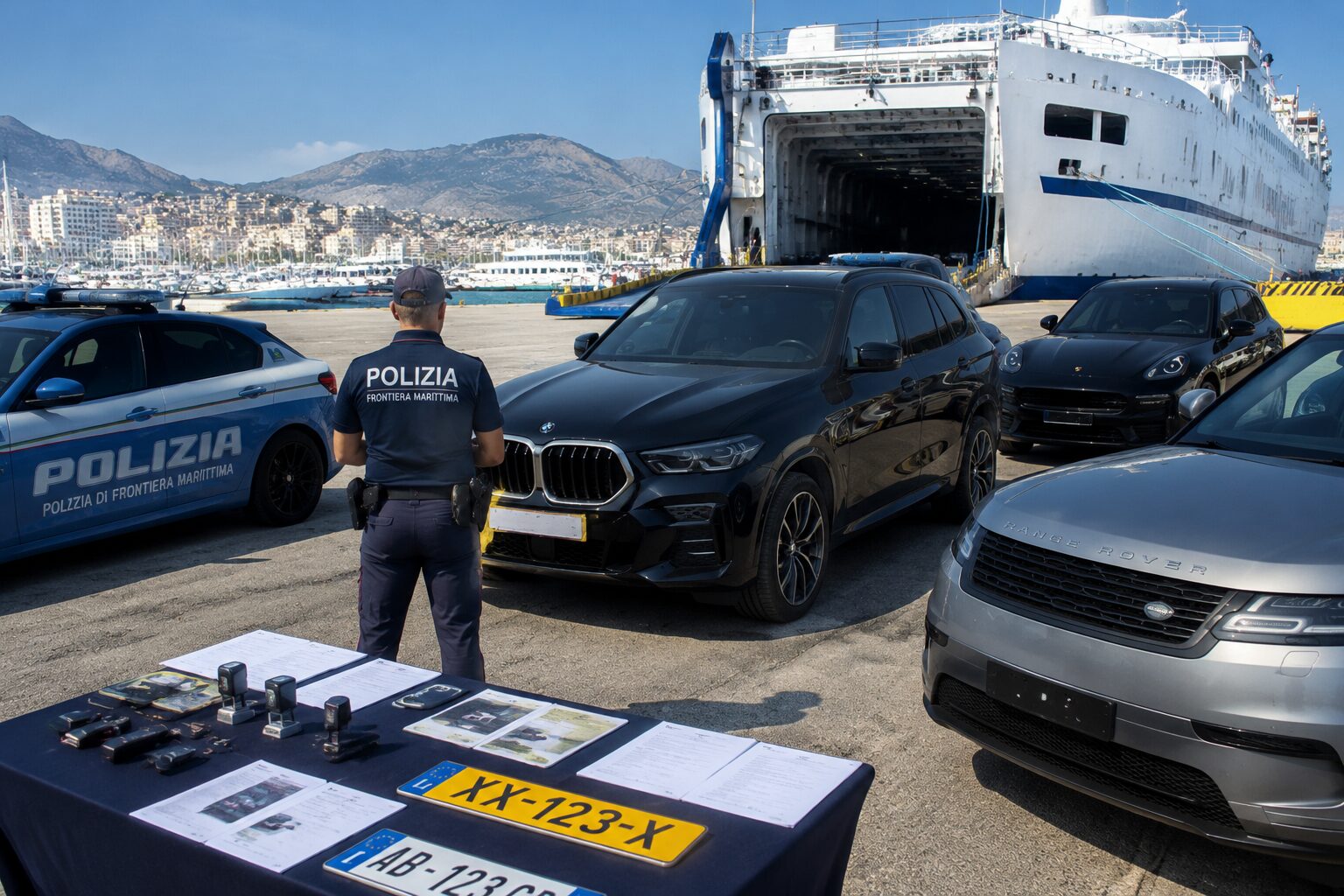 controllo auto traghetto polizia