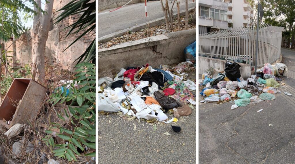 degrado incuria rifiuti via reggio campi
