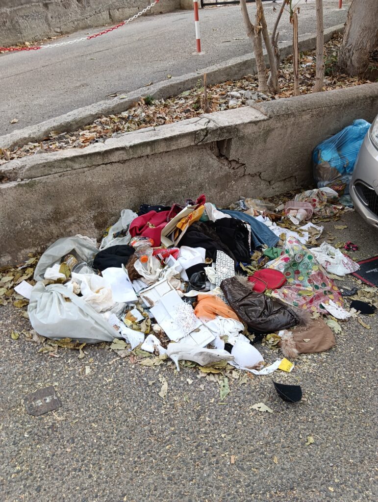 degrado incuria rifiuti via reggio campi