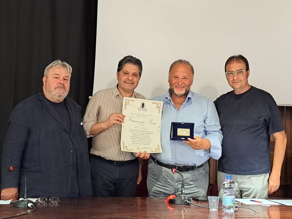 francesco pira socio onorario del circolo della stampa della locride evento premiazione