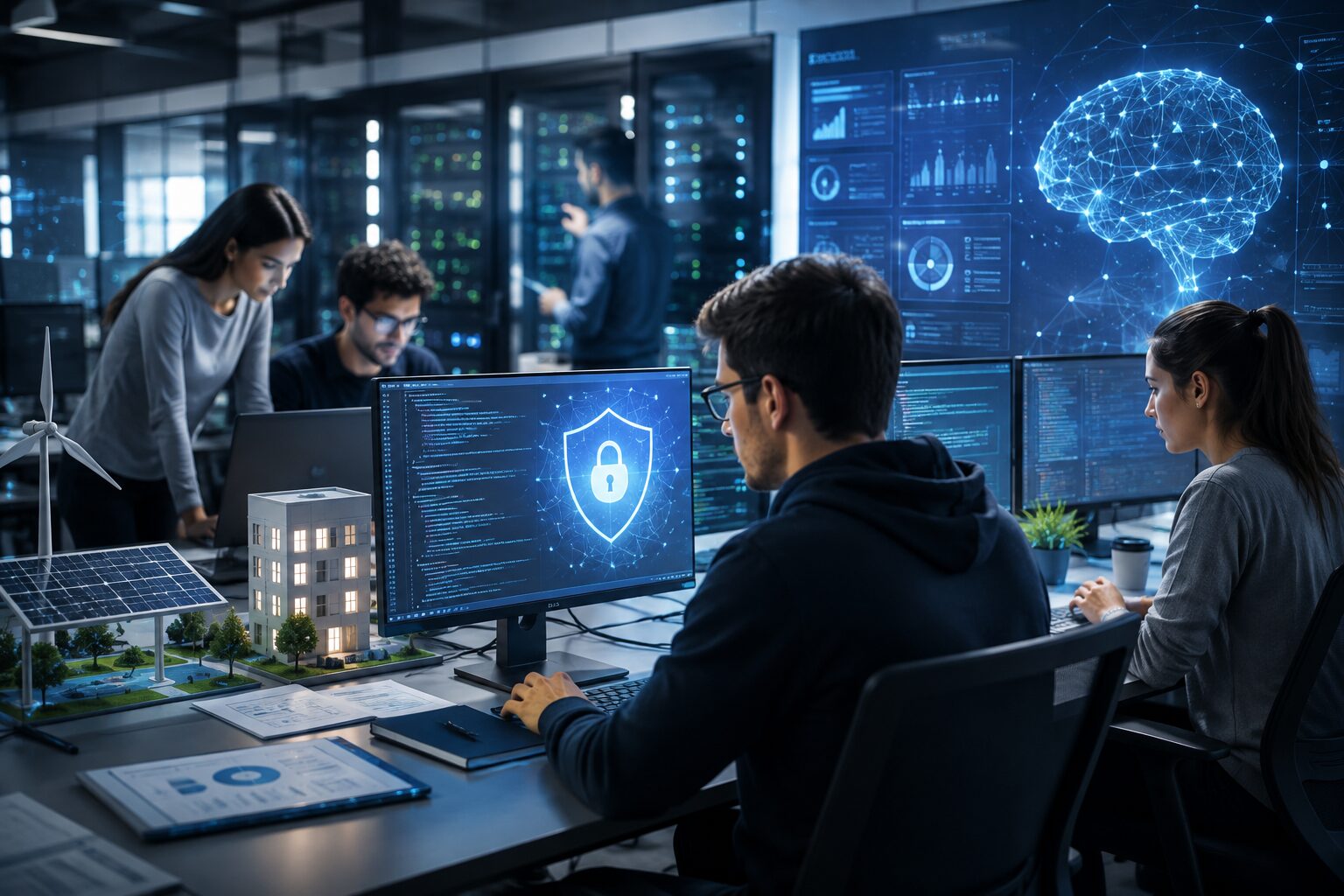 giovani studenti corsisti e lavoratori in ciber security e intelligenza artificiale