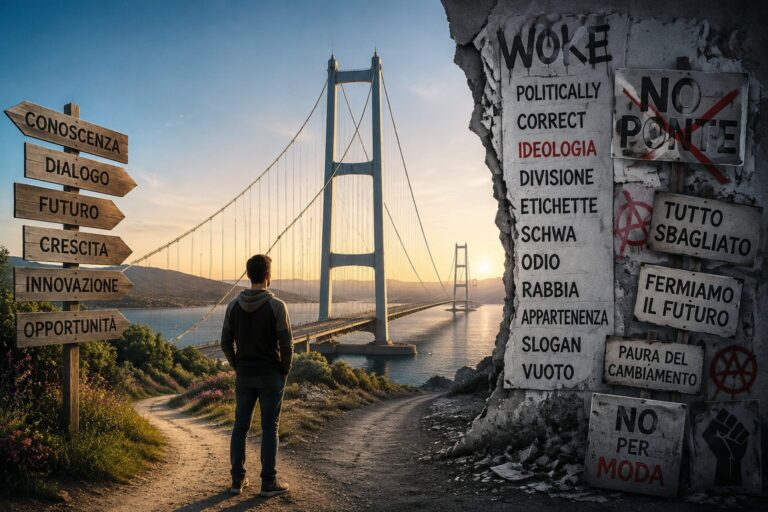 il contrario al ponte sullo stretto che cambia idea prendendo spunto dalla vicenda woke