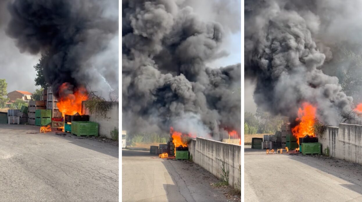 incendio mileto vicino allo stadio