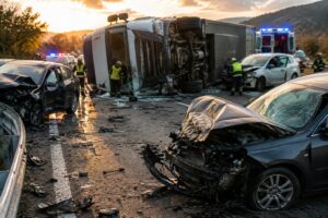 incidente auto tir ribaltato