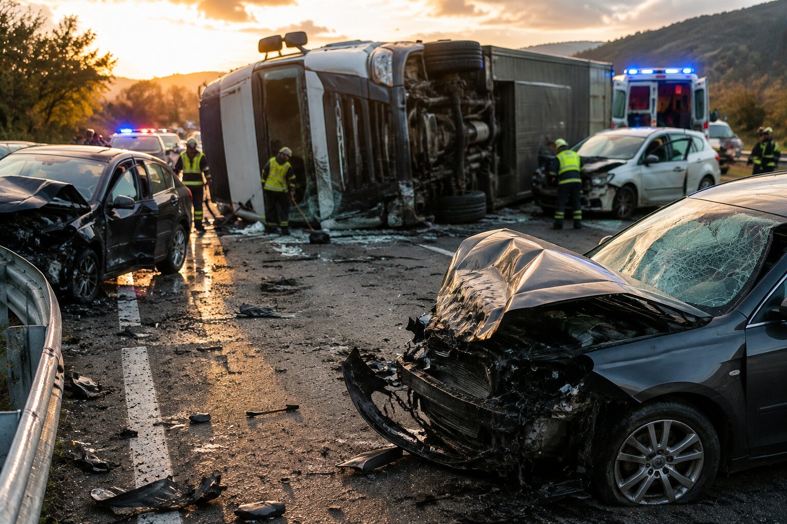 incidente auto tir ribaltato